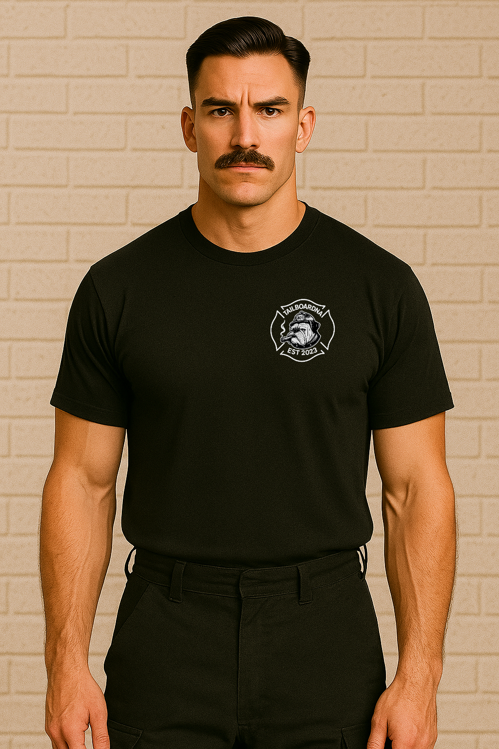 The Bulldog Standard T Shirt Black and White